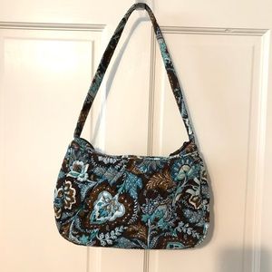 Vera Bradley Floral Nature Blue Brown Purse